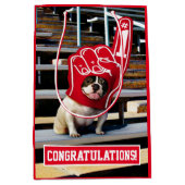 Hund in der SchaumHand Mittlere Geschenktüte (Vorderseite)