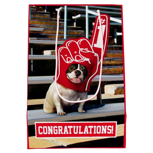 Hund in der SchaumHand Mittlere Geschenktüte (Rückseite)