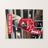 Hund in der SchaumHand Puzzle (Horizontal)