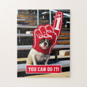 Hund in der SchaumHand Puzzle (Vertikal)