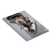 Hund in der Strickjacke und in der Kappe Notizblock (Rechte Seite)