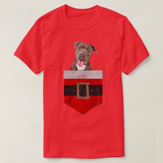 Hund in der Tasche Santa Pitbull 1 T-Shirt (Design vorne)