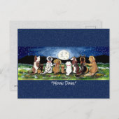 Hund in der Whimsical Watercolor Art Postcard Postkarte (Vorne/Hinten)