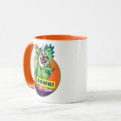 Hund in Dinosaur-Kostüm Tasse (Vorderseite Links)