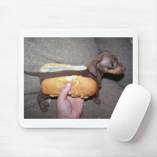 Hund in einem Brötchen Mousepad (Mit Mouse)