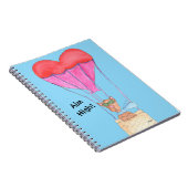 Hund in einem Heißluftballon Notizblock (Rechte Seite)