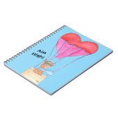 Hund in einem Heißluftballon Notizblock (Linke Seite)