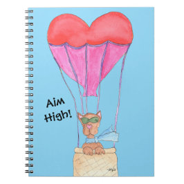 Hund in einem Heißluftballon Notizblock