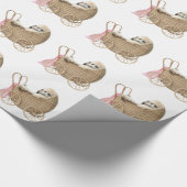 Hund in einem Kinderwagen Geschenkpapier (Ecke)