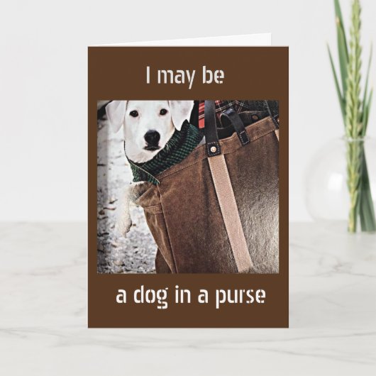 ***HUND IN EINEM PURSE SAGT GLÜCKLICH JAHRESZEITRA KARTE (Vorderseite)