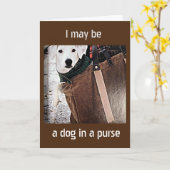***HUND IN EINEM PURSE SAGT GLÜCKLICH JAHRESZEITRA KARTE (Gelbe Blume)