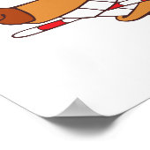 Hund in einem Weihnachtsmannmütze-Poster Poster (Ecke)