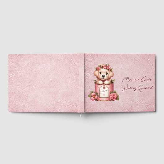 Hund in einer Pagel-Mama und Vaters Hochzeit Gästebuch (Voll)