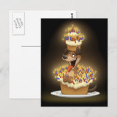 Hund in einer Postkarte (Vorne/Hinten)