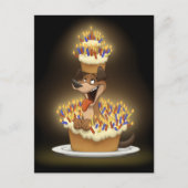 Hund in einer Postkarte (Vorderseite)