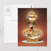 Hund in einer Postkarte (Vorne/Hinten)