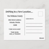 Hund in einer sich bewegenden Postkarte (Rückseite)