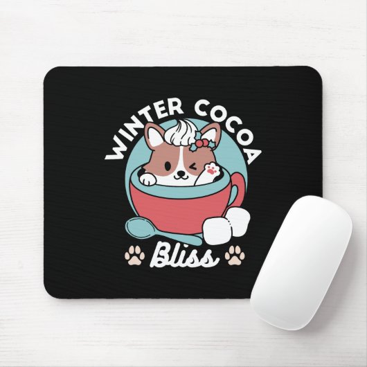 Hund in festlicher Tasse für die Ferien in den Ber Mousepad (Mit Mouse)