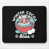 Hund in festlicher Tasse für die Ferien in den Ber Mousepad (Vorne)