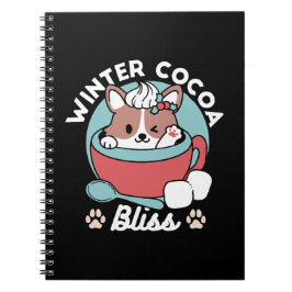 Hund in festlicher Tasse für die Ferien in den Ber Notizblock