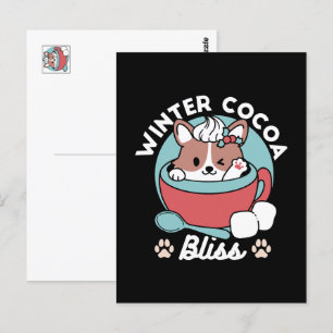 Hund in festlicher Tasse für die Ferien in den Ber Postkarte