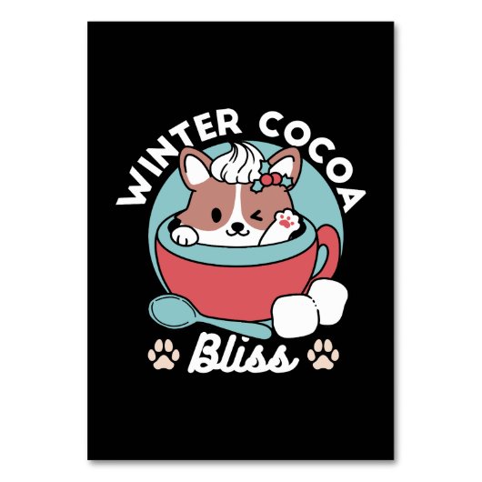 Hund in festlicher Tasse für die Ferien in den Ber Tischnummer (Vorderseite)