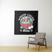 Hund in festlicher Tasse für die Ferien in den Ber Wandteppich (Beispiel)