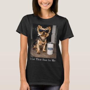 Hund in funny Yorkie beim Zigarette rauchen Mem T-Shirt