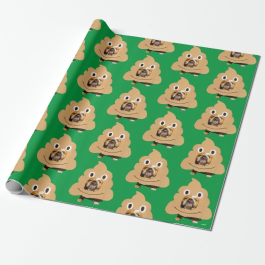 Hund in Gekackt Emoji-Kostüm Geschenkpapier (Ungerollt)