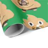 Hund in Gekackt Emoji-Kostüm Geschenkpapier (Rolleneckpunkt)