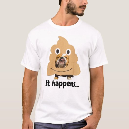 Hund in Gekackt Emoji-Kostüm T-Shirt (Vorderseite)
