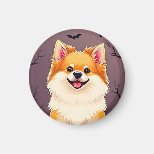 Hund in Halloween-Szene mit Kürpen Magnet