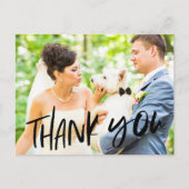 Hund in Hochzeit Foto Danke Postcard Postkarte (Vorderseite)