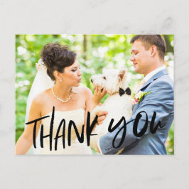 Hund in Hochzeit Foto Danke Postcard Postkarte