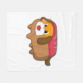 Hund in Hotdog Fleecedecke (Vorderseite (Horizontal))