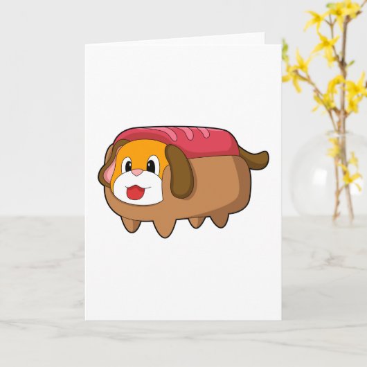 Hund in Hotdog Karte (Gelbe Blume)