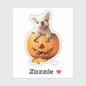 Hund in Jack-o-Lantern Aufkleber (Blatt)
