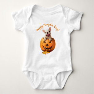 Hund in Jack-o-Lantern Baby Strampler