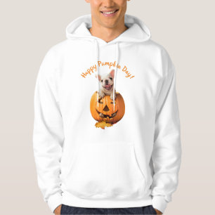 Hund in Jack-o-Lantern Hoodie