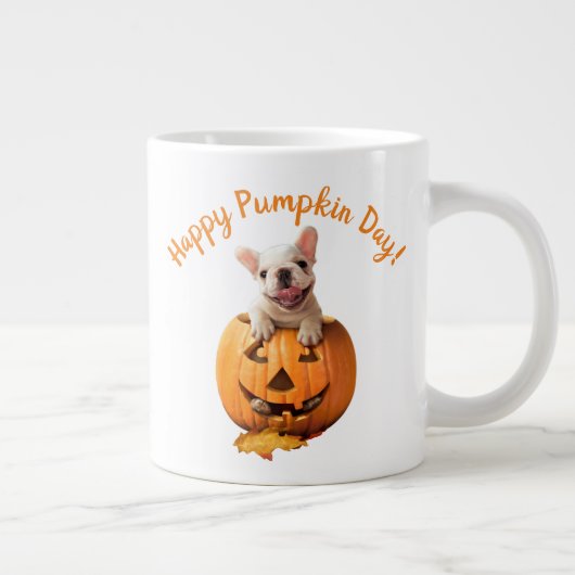 Hund in Jack-o-Lantern Jumbo-Tasse (Rechts)