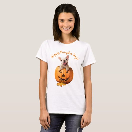 Hund in Jack-o-Lantern T-Shirt (Vorne ganz)