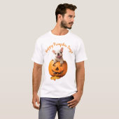 Hund in Jack-o-Lantern T-Shirt (Vorne ganz)