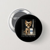 Hund in lustigem Yorkie hat Zigarette rauchendes M Button (Vorne & Hinten)