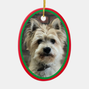 Hund in Memoriam Weihnachten Weihnachten Rot Grün Keramik Ornament