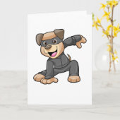 Hund in Ninja Kostüm Karte (Gelbe Blume)