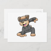 Hund in Ninja Kostüm Postkarte (Vorne/Hinten)