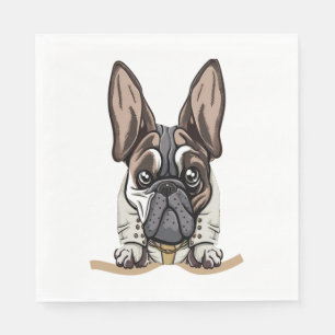 Hund in Pocket Funny Puppy for Dog Lovers Bulldog Serviette