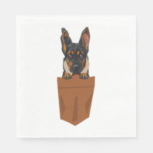 Hund in Pocket Funny Puppy for Dog Lovers Rottweil Serviette