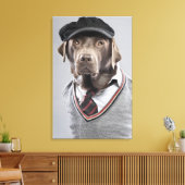 Hund in Pullover und Kapsel Leinwanddruck (Insitu (Wohnzimmer))