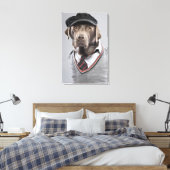 Hund in Pullover und Kapsel Leinwanddruck (Insitu (Schlafzimmer))